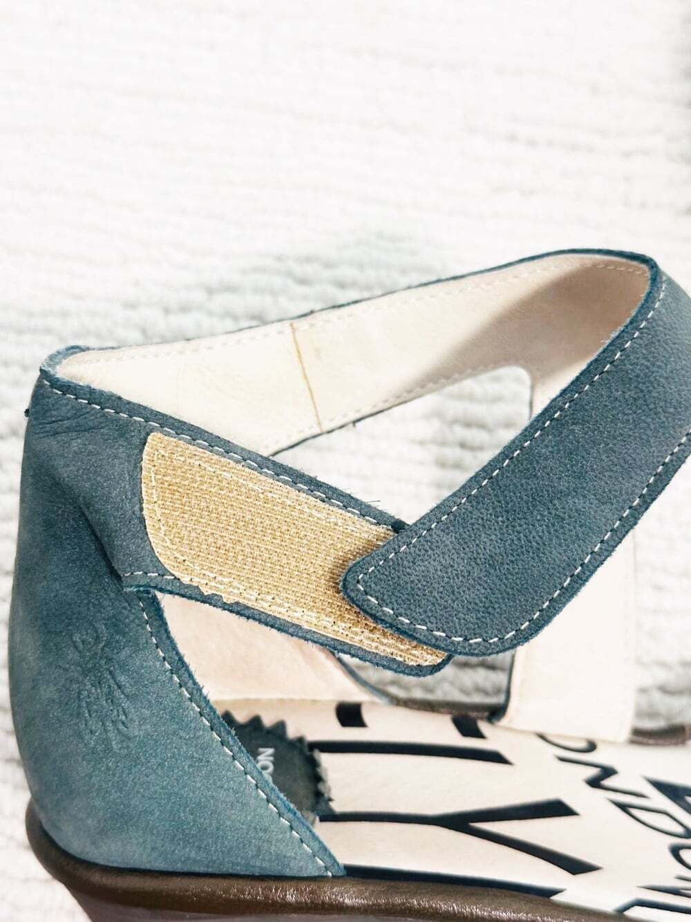 FLY LONDON Piat Size 38 Teal Wedge Shoe Nubuck Lagenlook Bohemian Comfort Edgy - Picture 5 of 9